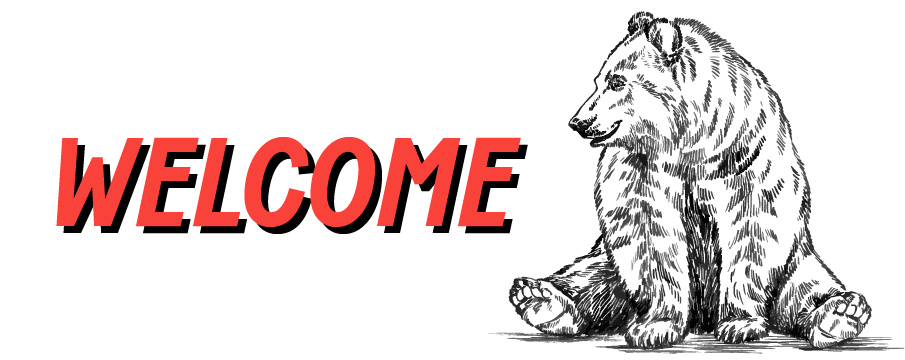 Newsletter Welcome with Line Art Grizzly Bear