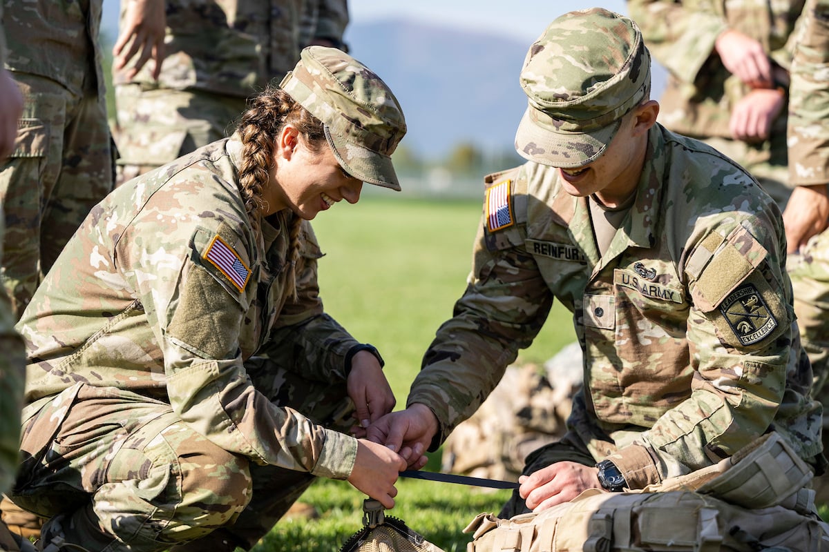 ROTC members of the Grizzly Battalion conduct annual training at UM’s Lubrecht Experimental Forest.